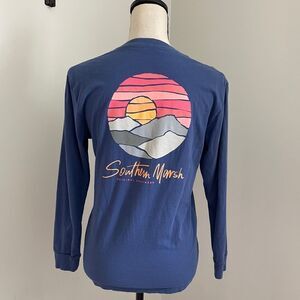 Southern Marsh Blue size Large T-Shirt Paper Mountains Long Sleeve‎ Kid’s Unisex